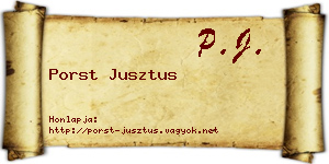 Porst Jusztus névjegykártya